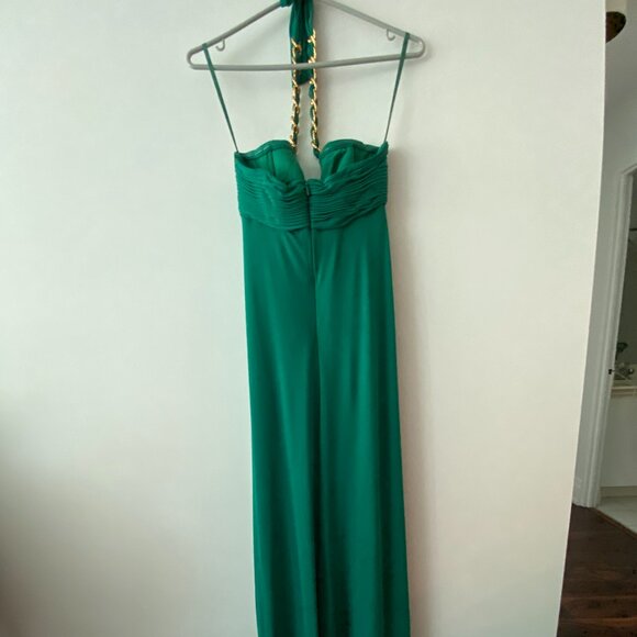 BCBGMAXAZRIA Sophira Green Halter Gown Size XS - Picture 6 of 11